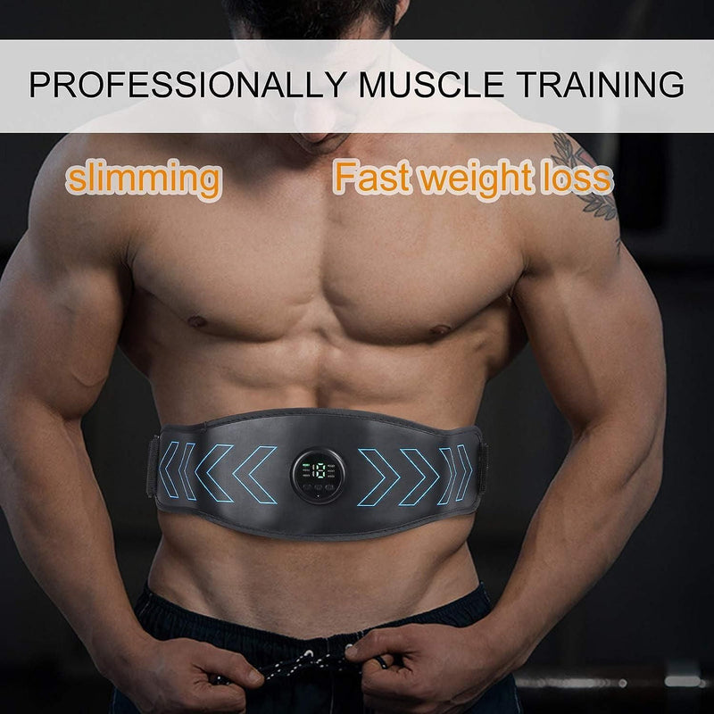 Abdominal Belt Muscle Stimulator EMS Abdominal Muscle Workout 6 Modes 18 Intensity Portable Belt