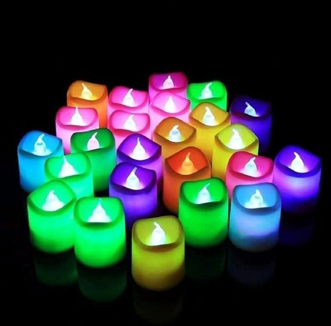 Plastic Flameless & Smokeless Led Tealight Candles Set of 12