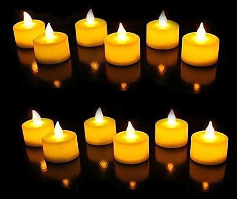 Battery Operated LED Candle Diya Decorative Lights Pack of 12