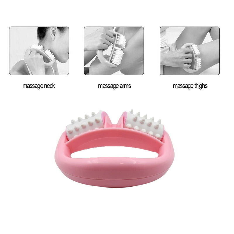 Manual Round Handle Plastic 2 Rollers Massage