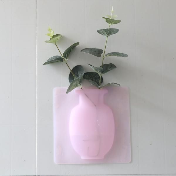 Arsha lifestyle Wall Hanging Silicone Flower Pot Sticker Plant Rack for Decoration (MultiColour)