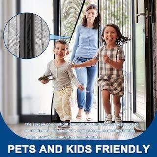Mesh Magnetic Mosquito Screen Door Net Curtain with Magnets Reinforced Polyester