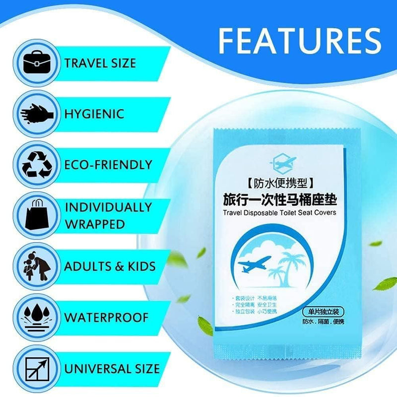 Disposable Waterproof Paper Toilet Seat Covers for Camping Travel Bathroom(50Pcs)