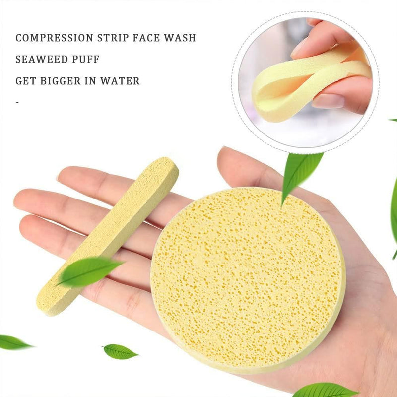 12 PCS Compressed Facial Sponge, Face Cleansing Sponges with Storage Container