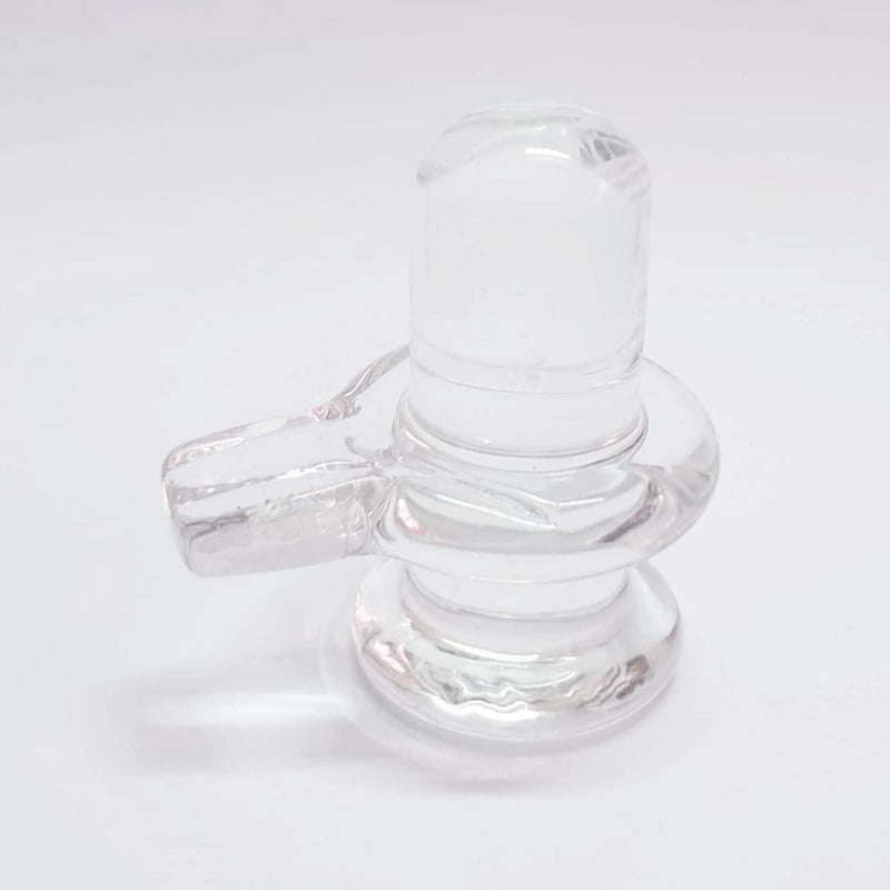 Sphatik Shivling/Big Size for Home Pooja Decorative Showpiece - 4 inch, 250gm (Crystal, White)
